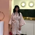 VIRGINS áo ngủ nữ mùa hè băng lụa dịch vụ nhà sexy đoạn dài có thể được đeo bên ngoài mỏng Nhật Bản mới kimono tie
