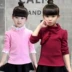 Trẻ em mặc 2018 thu đông mới cho bé gái Hàn Quốc chạm đáy áo bé gái dài tay cộng với áo thun nhung trẻ em lớn áo thun bé trai Áo thun