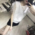 Trạm châu âu mùa hè mới hàng Châu Âu ren ren không tay vòng cổ áo thun hollow solid color ice lụa T-Shirt áo sơ mi nữ mẫu áo len nữ đẹp 2021 Vòng cổ áo len