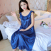 Siêu lớn kích thước nightdress nữ mùa hè 300 pound phụ nữ mang thai cộng với phân bón để tăng 230 lỏng kích thước lớn mang thai băng lụa dài đồ ngủ Đêm đầm