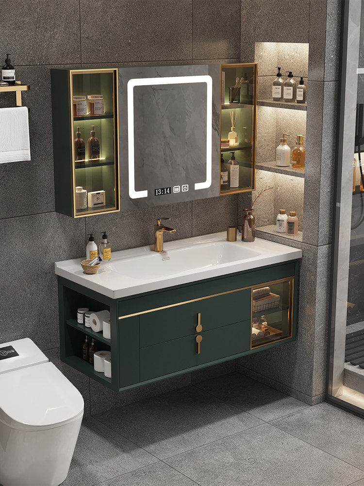 bộ tủ gương phòng tắm Tủ phòng tắm Kết hợp của bồn rửa nhà vệ sinh nhà vệ sinh, mặt rửa mặt, tay, tủ đồ gỗ sồi thông minh tủ lưu trữ thông minh tủ gương treo phòng tắm tủ gương phòng tắm nhập khẩu