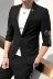 Mùa hè bảy điểm tay áo nhỏ phù hợp với nam phù hợp với phiên bản Hàn Quốc của nhà tạo mẫu tóc tự tu trong bộ đồ tay áo in áo hai dây thủy triều - Suit phù hợp Suit phù hợp