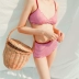 Wei Naibo 9915 bikini kẻ sọc retro Hàn Quốc tập hợp áo tắm xẻ eo cao che bụng áo tắm nóng bỏng mùa xuân - Bikinis
