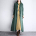 Dài bông và vải lanh áo khoác nữ lỏng mỏng 2018 mùa thu và mùa đông mới retro cổ áo cổ áo khóa linen áo gió áo choàng áo khoác nữ de thương Trench Coat