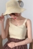 Mùa hè mới của Hàn Quốc phiên bản của chic slim slimming áo sơ mi nữ solid color hoang dã áo thun dây đeo ngắn vest áo len sát nách Áo ba lỗ