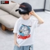 Xiaobei boy boy mùa hè đầm áo thun cotton ngắn tay 2019 quần áo trẻ em nửa tay nửa hè Hàn Quốc - Áo thun shop đồ trẻ em Áo thun