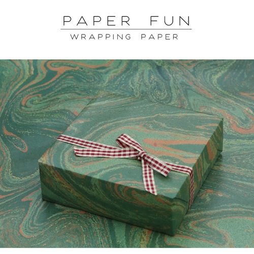Paperfun Christmas темно -зеленый абстрактный атмосферный стиль подарочная бумага Упаковка Новая год подарочная бумага.
