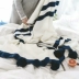 Phòng khách Bắc Âu phòng ngủ len đan chăn sọc sọc đỏ thảm thảm sofa chăn nap chăn giải trí chăn - Ném / Chăn