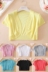 Mùa hè mới Hàn Quốc kẹo màu kem chống nắng nhỏ khăn choàng vest hoang dã knit cardigan siêu ngắn ngắn tay áo áo khoác nhỏ áo khoác len nữ Áo khoác ngắn