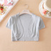 Mùa hè mới Hàn Quốc kẹo màu kem chống nắng nhỏ khăn choàng vest hoang dã knit cardigan siêu ngắn ngắn tay áo áo khoác nhỏ áo khoác len nữ Áo khoác ngắn