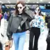 Ngôi sao Jiang Shuying với áo khoác da cùng mùa xuân hè BF đẹp trai cá tính áo khoác da ngắn xe máy da PU - Quần áo da