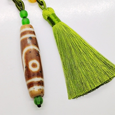 Подвеска для автомобиля 天然玛瑙真品水草花朱砂天地二眼西藏天珠汽车饰品车挂礼物