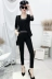 Mùa xuân 2020 mới thời trang Hàn Quốc phù hợp với nhỏ phù hợp với nữ rhinestone khí chất Slim thời trang hai mảnh - Bộ đồ