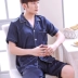 Đồ ngủ nam mùa hè băng lụa thanh niên ngắn tay mỏng đồ ngủ mùa hè Hàn Quốc phiên bản của lụa thực nhà dịch vụ phù hợp với XL