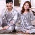 Vài bộ đồ ngủ mùa hè và mùa thu băng lụa dài tay quần nữ thanh niên trung niên lỏng phiên bản Hàn Quốc thiết quay lụa nhà dịch vụ người đàn ông Cặp đôi