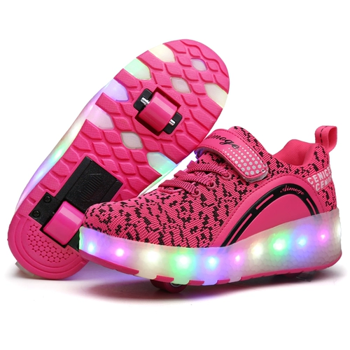 Детская сбежавшая обувь студент -одиночная фонарика Super Light Double Boys and Girls Apploding Shoes для взрослых с колесной обувью