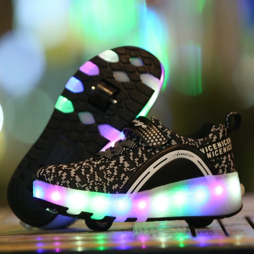 Детская сбежавшая обувь студент -одиночная фонарика Super Light Double Boys and Girls Apploding Shoes для взрослых с колесной обувью