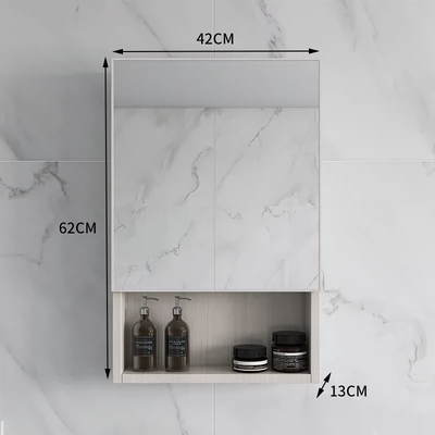 Tủ gương phòng tắm thông minh sang trọng nhẹ nhàng Phòng tắm treo tường có đèn hộp gương riêng biệt có kệ tủ treo gương nhà vệ sinh mẫu tủ gương phòng tắm tủ gương treo phòng tắm 