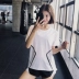 QTS thể thao mùa hè ngắn tay T-Shirt nữ lưới khô nhanh quần áo nửa tay thở lỏng giảm béo chạy yoga tập thể dục áo sơ mi Áo phông thể thao