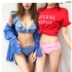 Áo tắm đi biển bikini nữ hai mảnh áo tắm gợi cảm khoe ngực nhỏ chia ba điểm nóng bỏng set set Bộ đồ bơi hai mảnh