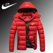 Cotton nam 2018 mới mùa đông dày phiên bản Hàn Quốc của Slim sport thể thao xuống cotton phù hợp với màu đỏ cỡ lớn áo thủy triều - Thể thao xuống áo khoác