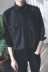 Mùa xuân và mùa hè quá khổ Harajuku gd với cùng một đoạn inch áo sơ mi thanh niên tay áo áo sơ mi nam Hàn Quốc phiên bản của lỏng phá vỡ bảy điểm áo triều
