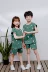 Cô gái hai mảnh bông mùa hè cậu bé phục vụ nhà phù hợp với bộ đồ ngủ của trẻ em mùa hè mùa hè bông ngắn tay phần mỏng - Phù hợp với trẻ em