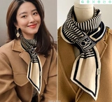 Зимний универсальный демисезонный небольшой удерживающий тепло трикотажный шарф, коллекция 2023, в корейском стиле
