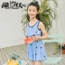 Đồ bơi trẻ em bằng lụa Cô gái Xiêm Big Boy Công chúa nhỏ Hàn Quốc Váy dễ thương Váy sọc 8045 - Bộ đồ bơi của Kid