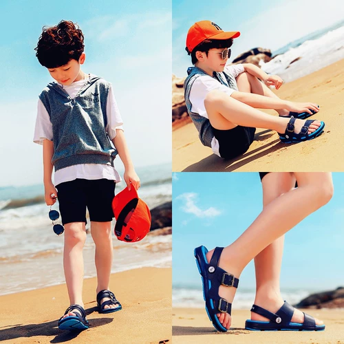 Детские тапочки для мальчиков, сандалии, детская пляжная обувь, летние слайдеры, коллекция 2022, подходит для подростков, в корейском стиле
