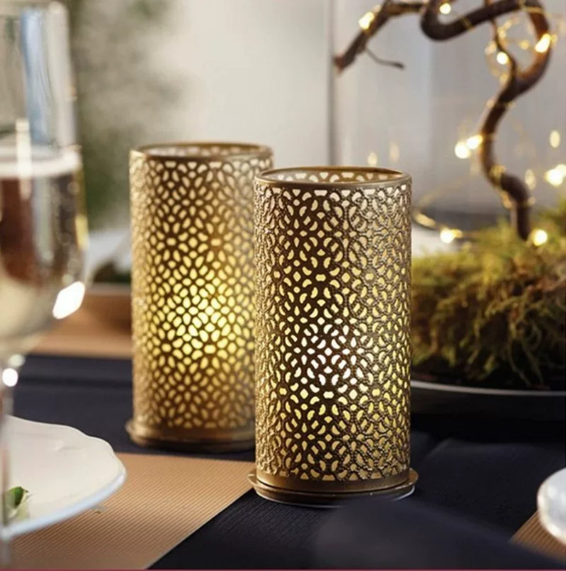 [Германские Duni [отель рождество банкета металлический золотой подсвечник candle holder]