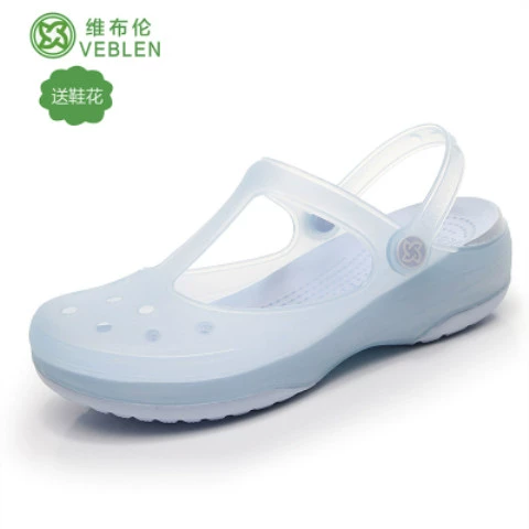 veblen mùa hè mới giày lỗ dép của phụ nữ và dép đi trong nhà bên ngoài mang dày dép đi biển Baotou mềm phiên bản giày Hàn Quốc 