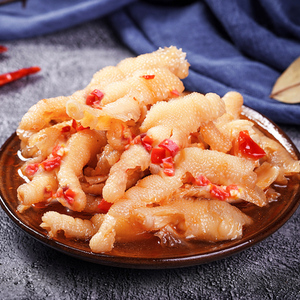 网红柠檬酸辣无骨鸡爪零食小吃新鲜现做即食罐装袋装蒜香脱骨凤爪
