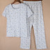 Cũ lady đồ ngủ mùa hè ông già ngắn tay pajama quần đặt mẹ dịch vụ nhà mùa hè cotton ở người già bên ngoài mặc phụ nữ đồ bộ ống suông Bên ngoài ăn mặc