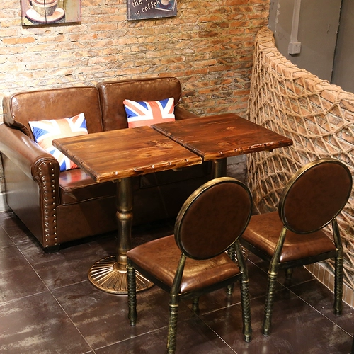 Северный кофейный столик стул Западный ресторан кожаный диван Стол стул молочный чай магазин десерт магазин чайный ресторан диван карта