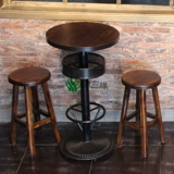 Retro Pure Solid Wood Bar Bar Bar Stool -это старый бар с высоким табуреткой, стол, стул, стул с высоким содержанием в промышленном стиле