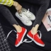 2018 mùa hè nóng Hàn Quốc phiên bản in giày vải nữ Harajuku ulzzang giày sinh viên chụp đường phố chic board giày thủy triều giày sục thể thao Plimsolls