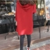 Quần áo bà bầu mùa thu 2019 áo len mới đi ra ngoài thời trang mẫu thể thao hai mảnh lưới màu đỏ phù hợp với thủy triều - Áo thai sản