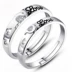Nhẫn chính hãng bằng bạc 925 sterling nhẫn Đôi nam nữ sống miệng để nhẫn cưới nhẫn kim cương chữ Tanabata quà tặng Nhẫn