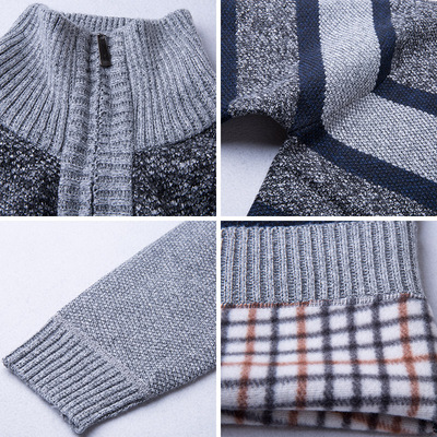 Mùa xuân và mùa thu 2019 của áo len dây kéo nửa chiều cao thẳng nam dày Hàn Quốc áo len dài tay nam trung niên - Kéo qua
