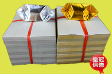 Буддийский сувенир 3捆包邮金银元宝纸 折元宝纸覆膜金银箔纸叠金元宝纸 11*13cm