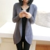 Phụ nữ mới Hàn Quốc đơn giản, phù hợp với màu sắc mỏng phù hợp với cổ áo len - Cardigan Cardigan