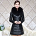 Áo khoác da nữ dài phần 2018 mới Hained Sheep leather fox fur slim coat lông trung niên Quần áo da