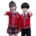Đồng phục học sinh gió Anh quần áo mùa xuân và mùa thu quần áo mẫu giáo quần áo tiểu học và trung học phù hợp với trang phục học viện Hàn Quốc - Đồng phục trường học / tùy chỉnh thực hiện áo bóng chày bé trai Đồng phục trường học / tùy chỉnh thực hiện