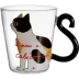 居 仕 Nhật Bản sáng tạo mèo con cầm ly thủy tinh cốc cà phê cốc nước cốc trà cốc nước uống cốc P - Tách