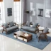 sofa vải nordic căn hộ nhỏ phòng khách hiện đại tối giản đơn hoặc đôi ba bit của rắn da gỗ ghế sofa kết hợp - Ghế sô pha Ghế sô pha