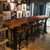American Loft Loft Solid Wood Restaurant Bar Table High -Footed Bar Table Железный бар стол