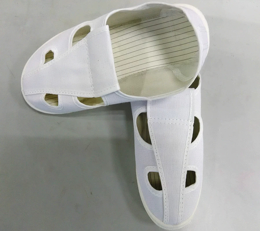 Trắng Xanh Sikong chống tĩnh điện giày giày chống tĩnh điện Bốn giày sạch giày giày sạch hoặc vải, bề mặt da 