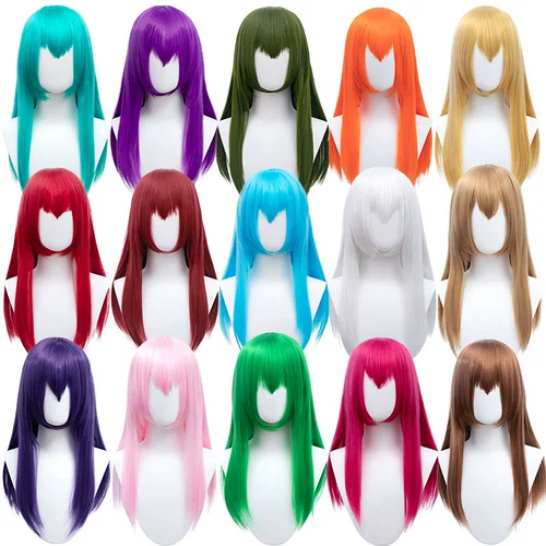 Универсальный многоцветный парик, косплей, 60см