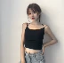 Mùa hè 2018 mới của Hàn Quốc phiên bản của chic rò rỉ xương đòn top chữ thập lại dây đeo yếm trong nữ mặc bên ngoài với ngực pad triều áo phao nữ Áo ba lỗ